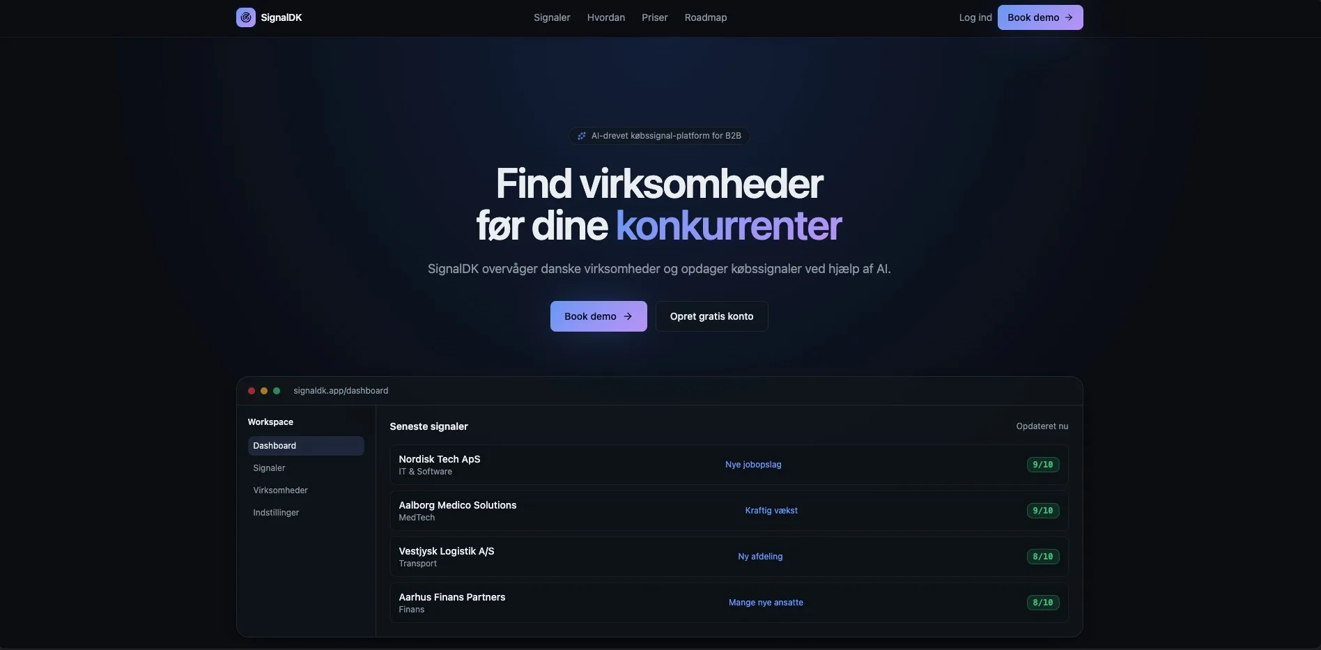 SignalDK dashboard – eksempel på webdesign af OlsenDigital